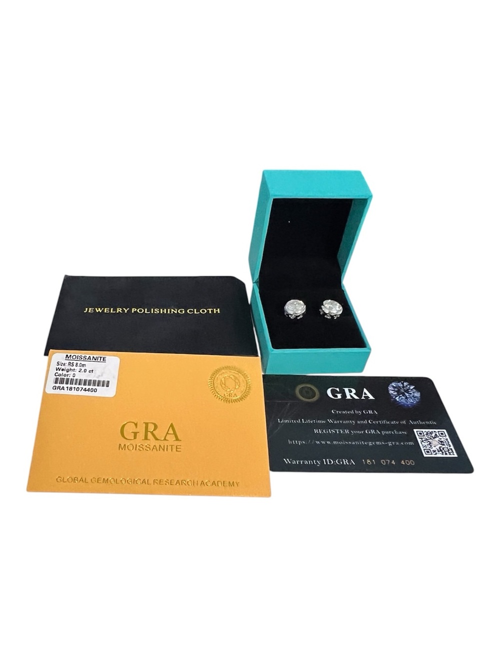 ANU JEWEL GRA moissanite earrings 2.0ct silver posts studs new